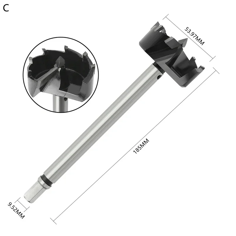 1 buah bor kontrol lubang, alat pengerjaan kayu 185/200MM ujung bor gergaji pemotong engsel bor untuk alat kayu lembut dan keras