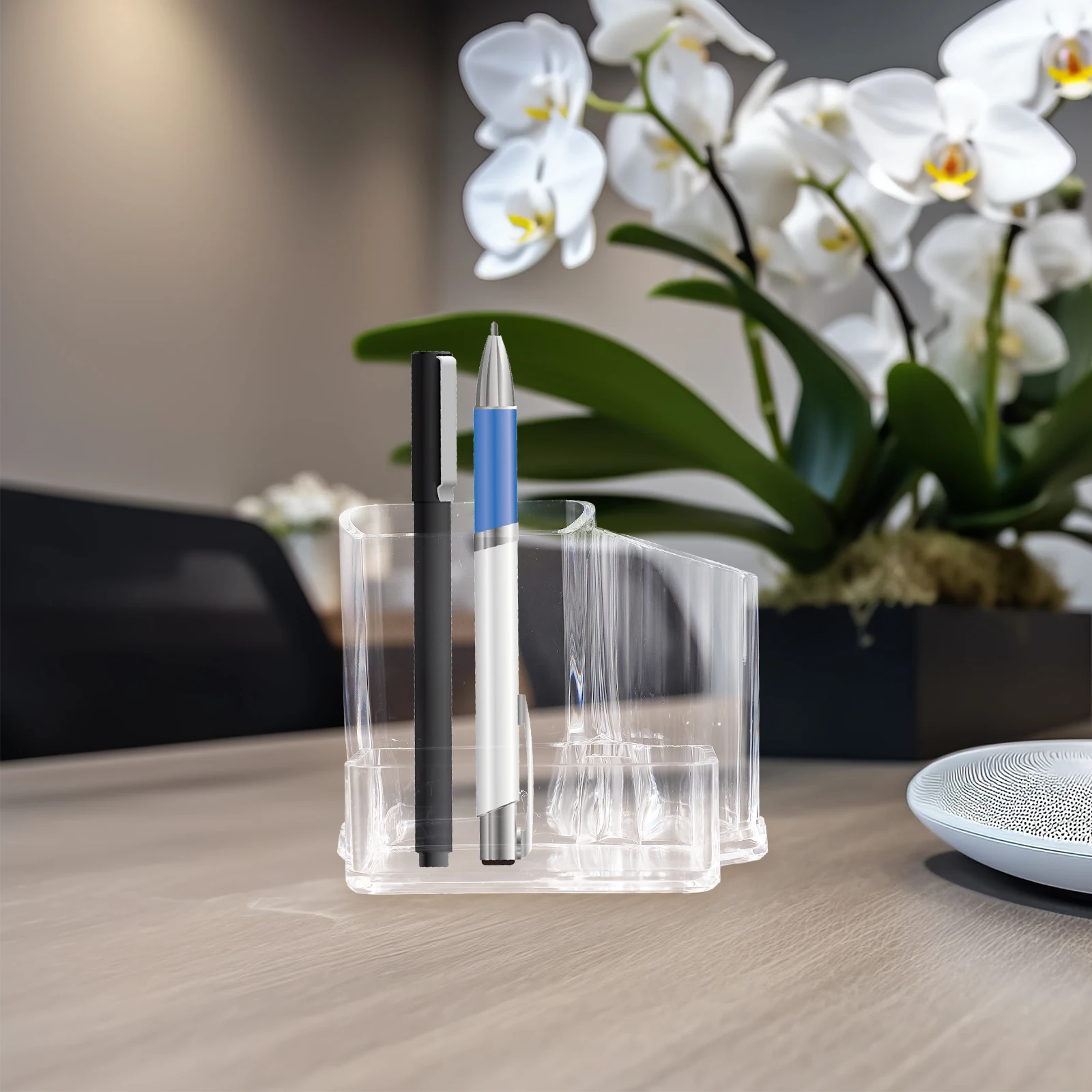 

Acrylic Pen Cup Clear Makeup Brush Holder Desktop ganizer Eyebrow Pencil Storage Box Cosmetics Container Transparent Body Gift