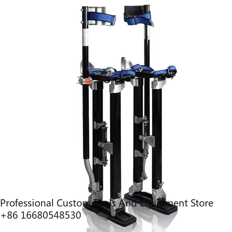 HotDrywall Stilts 15-23 Inch Grade Adjustable Aluminum Tool Stilt for Painting or Cleaning - Black Hardware