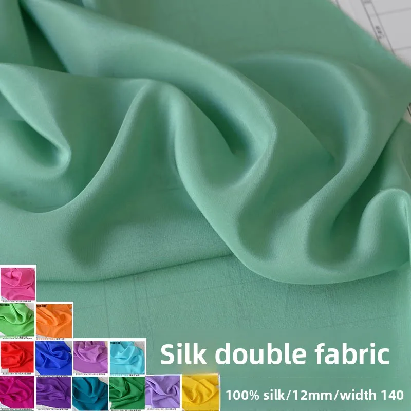 

Solid Color 100% Mulberry Silk Fabric for DIY Sewing Handmade Pajamas Dress Lining Shirt Clothing Fashion Material Cloth
