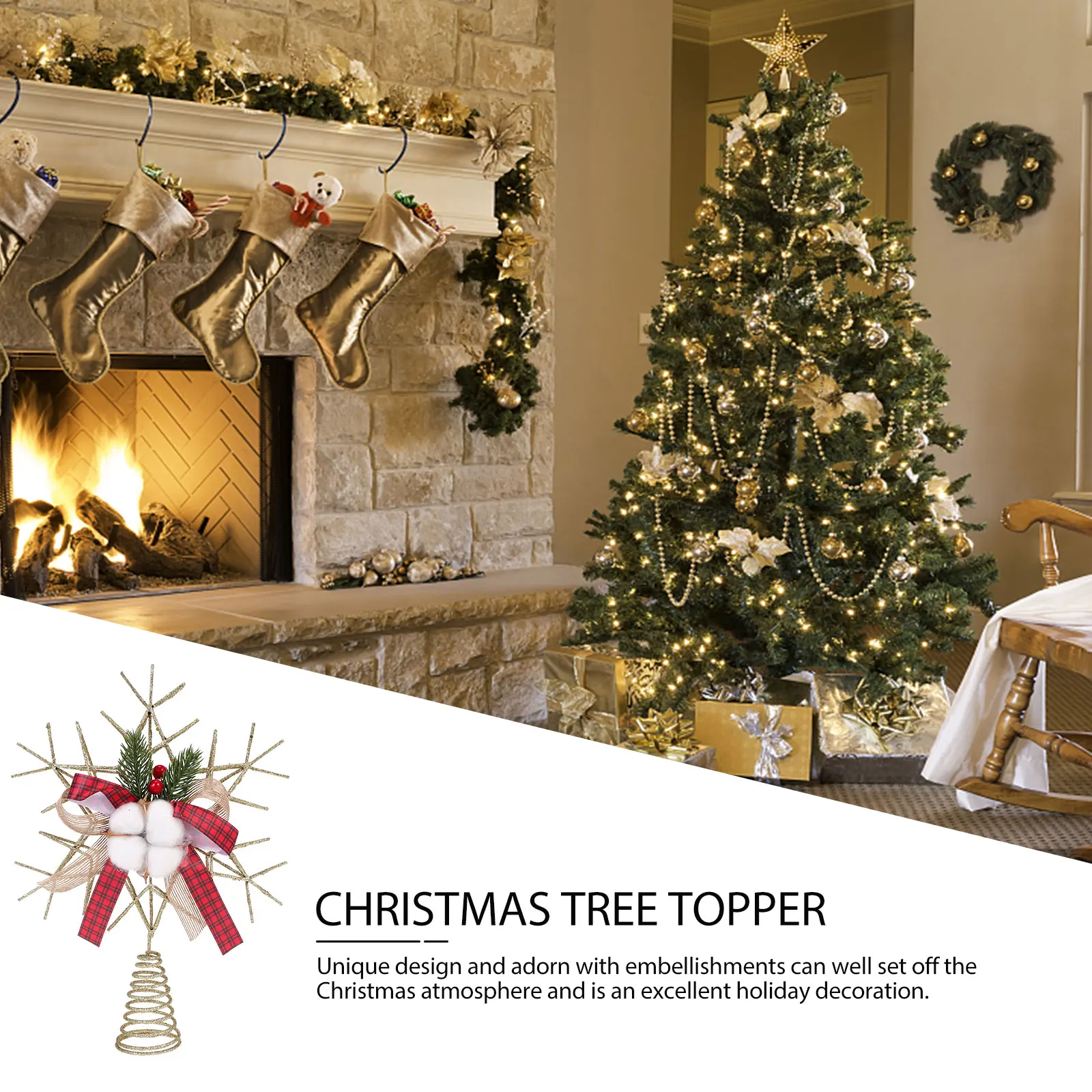 

Christmas Tree Top Star Outdoor Decoration Toppers Hat Holder Unique