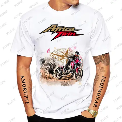 Africa Twin CRF 1100 New Adventure Riding T Shirt  For Men Short Sleeve Motorcycle Rider O-neck Tees Hip Hop Casual Unisex Tops