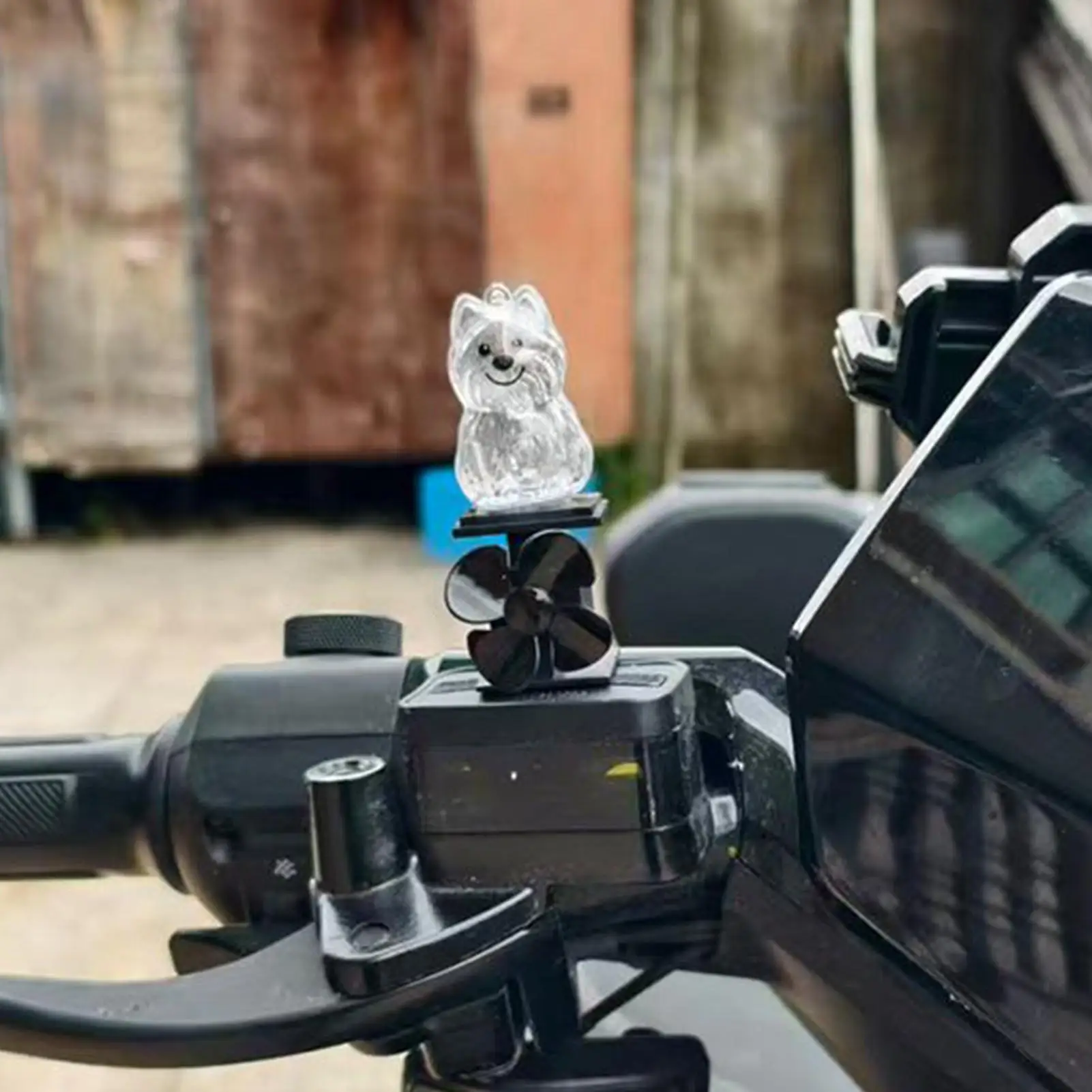 Estatua de perro, decoración iluminada para motocicleta, estatuilla de Animal alimentada por viento para manillar de motocicleta, ciclismo al aire libre, conducción nocturna