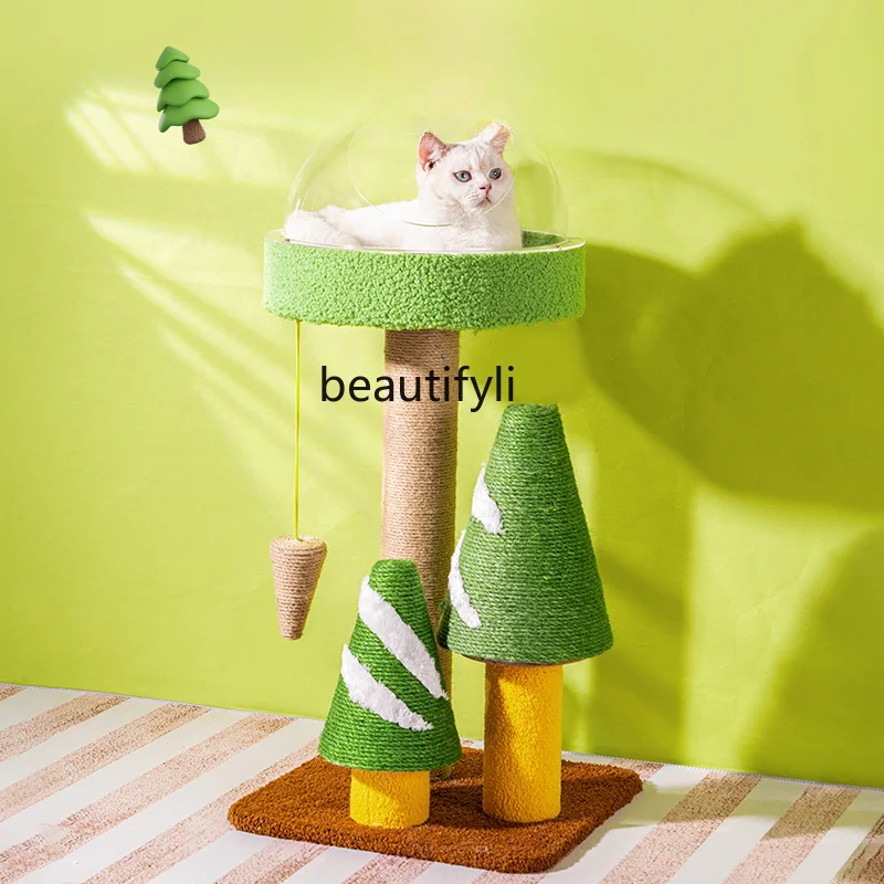 

Cedar Cat Climbing Frame Household Solid Wood Shelf Nest Climbing Frame Integrated Grab Column Kittens Toy Supplies