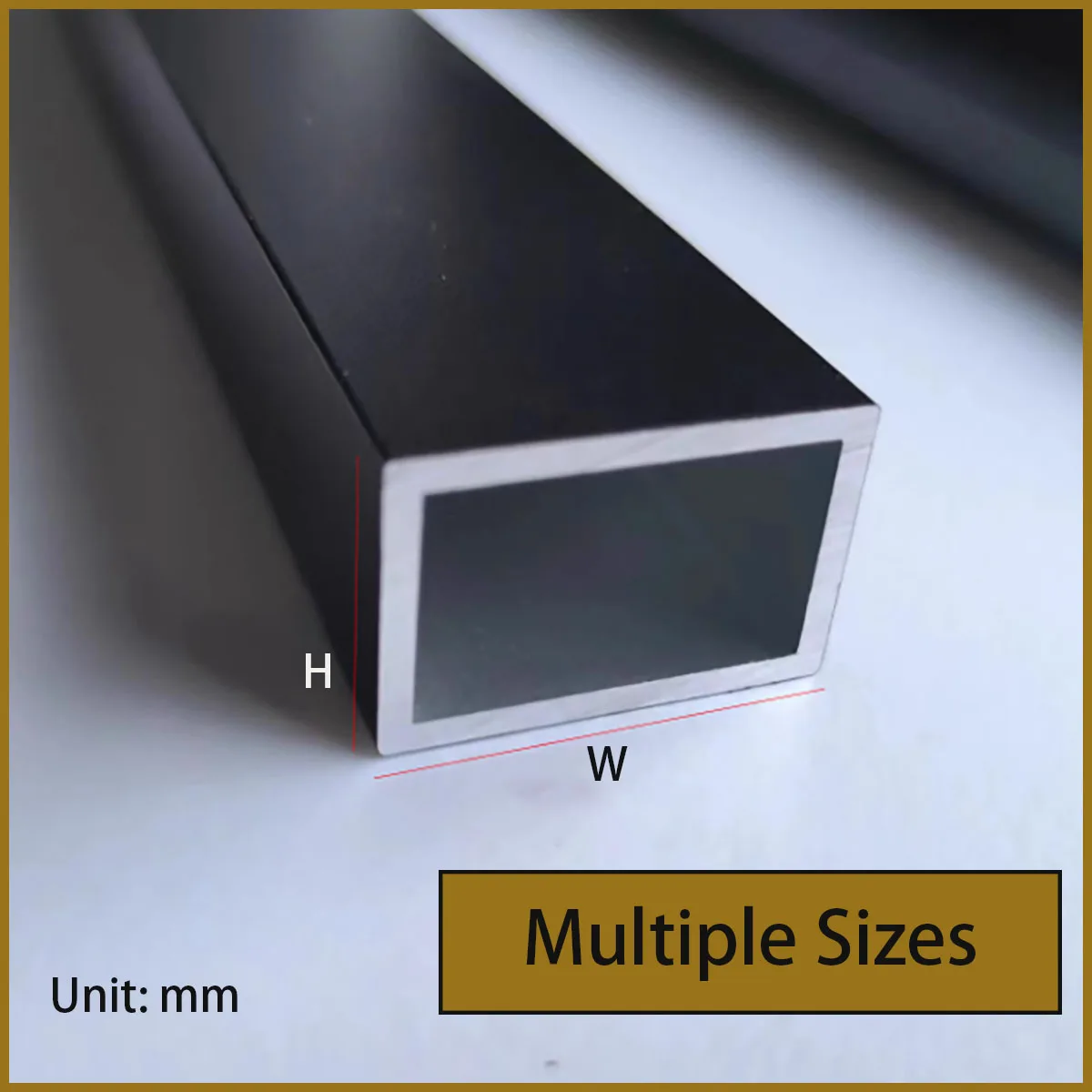 Black Aluminum Square Tube Profiles, Available in Various Sizes, Lightweight and Corrosion-Resistant Pipes