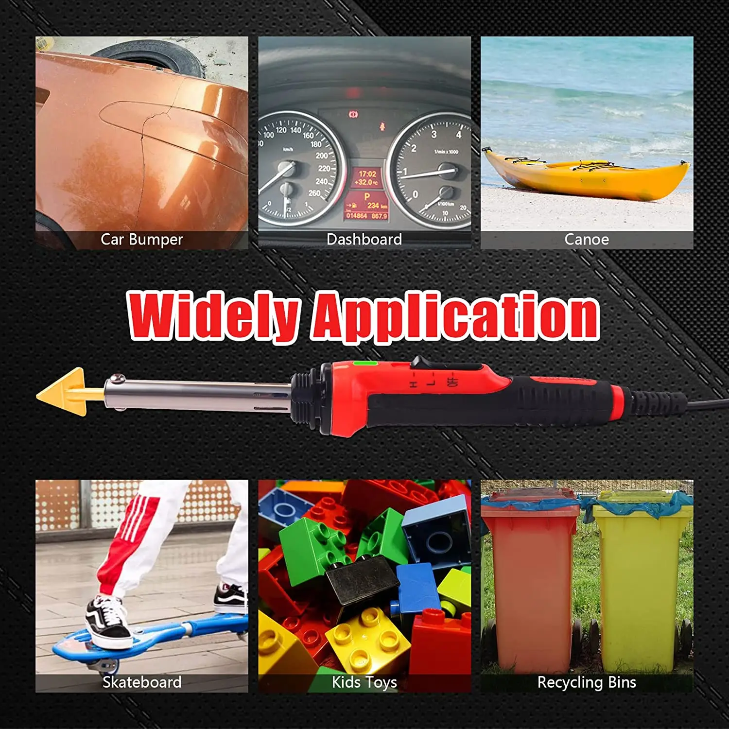 100W Temperature Control Plastic Welding Kit PVC  Car Bumper Repair Electric Soldering Iron Fast Heating Leather Ironing Tool