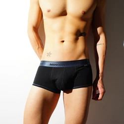 3pcs/lot men's panties boxers cotton low-rise sexy U-convex fashion simple solid color boxer pants trendy