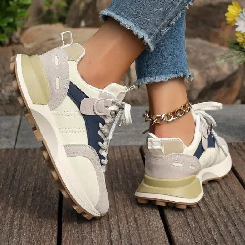 Mixed Colors Lace Up Women\'s Vulcanize Shoes 2024 Hot Sale Shoes for Women Outdoor Women Sneakers Ladies Casual Sport Shoes