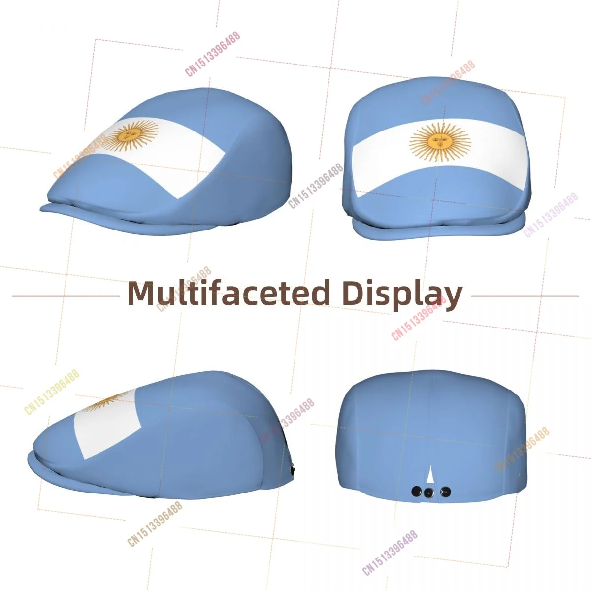 Argentina Flag Men Women Flat Ivy Gatsby Newsboy Driving Hat Cap Short Brim Ideal for Driving Daily Casual