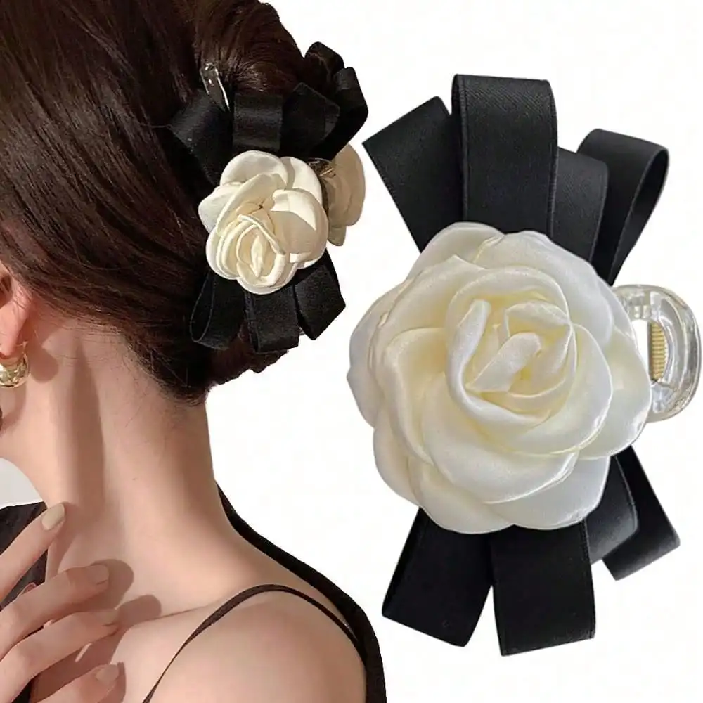 

2026 New Hair Clip For Women, Small Camellia Hair Clip, High-End Hair Clip, Back Of Head Shark Fin Hair Accessory