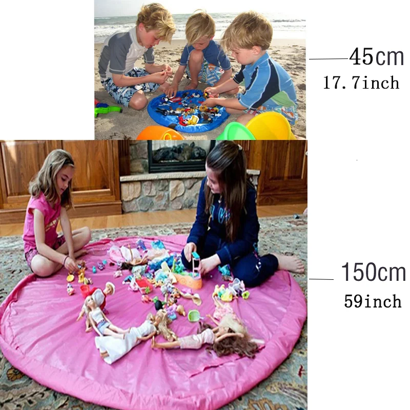 Children Toy Storage Bag Toy Cushion Large Fast Clean Organizer Play Pad  Building Block Toy Storage Bag Travel Outdoor Mat