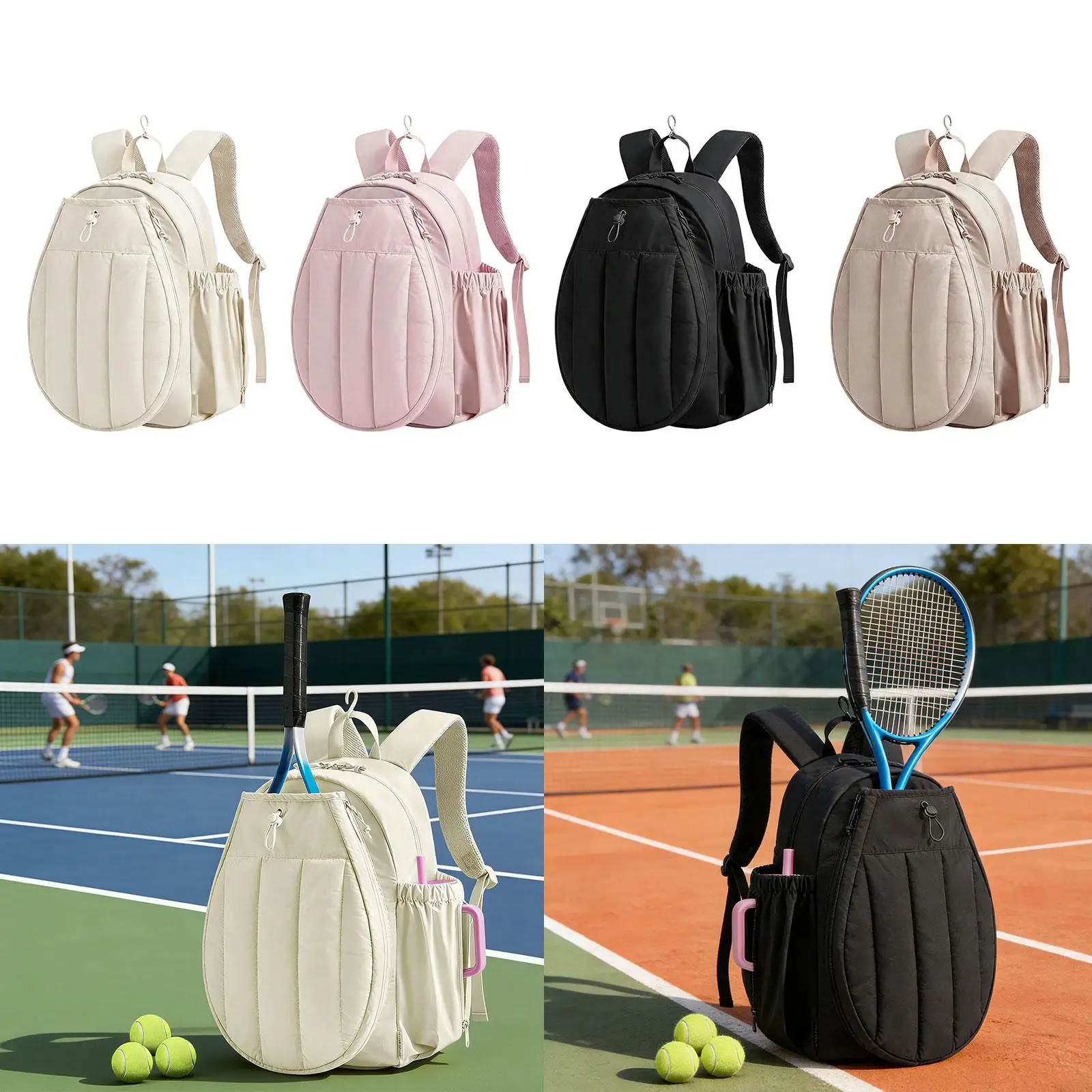 

Tennis Bag Polyester Material Large Capacity Organizer Tote for Pickleball Paddle Badminton Racquet