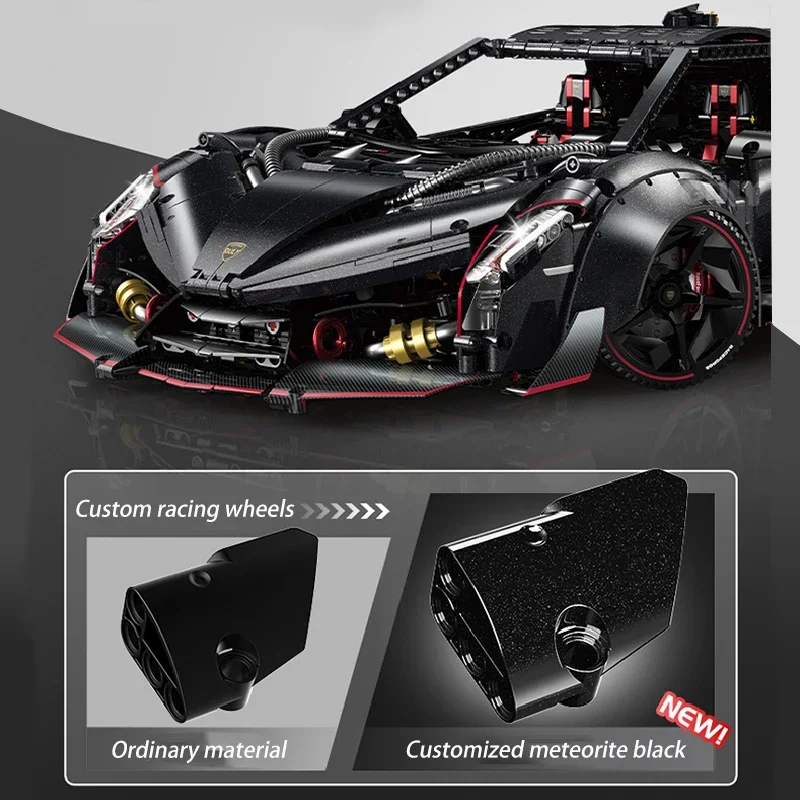 GULY 10639 Lambo Poison Supercar Набор строительных блоков 3809 шт. 1:8 Техническая радиоуправляемая гоночная модель автомобиля Кирпичи Игрушки для взрослых Подарки для детей