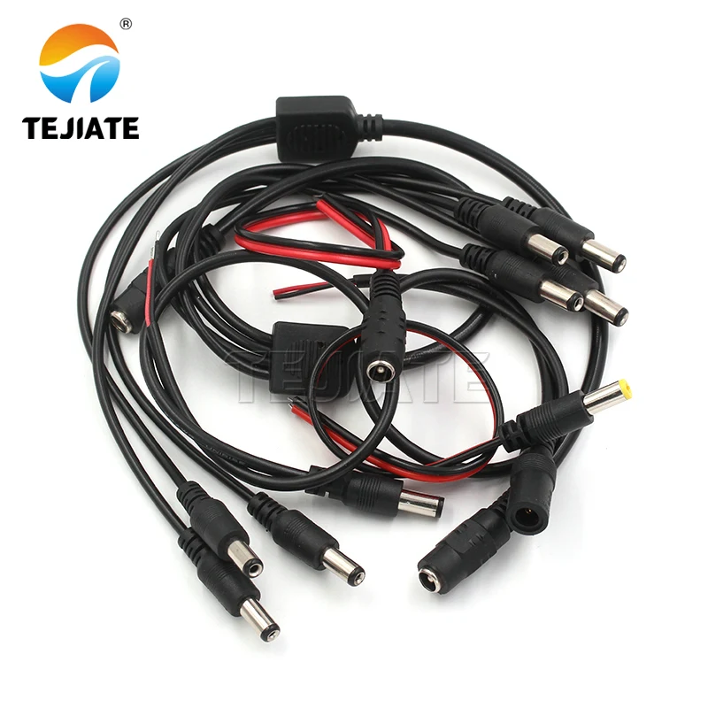 2PCS 12V female head line male head DC5.5*2.1 connection line plug connector monitoring power cord 24V one minute drag two three