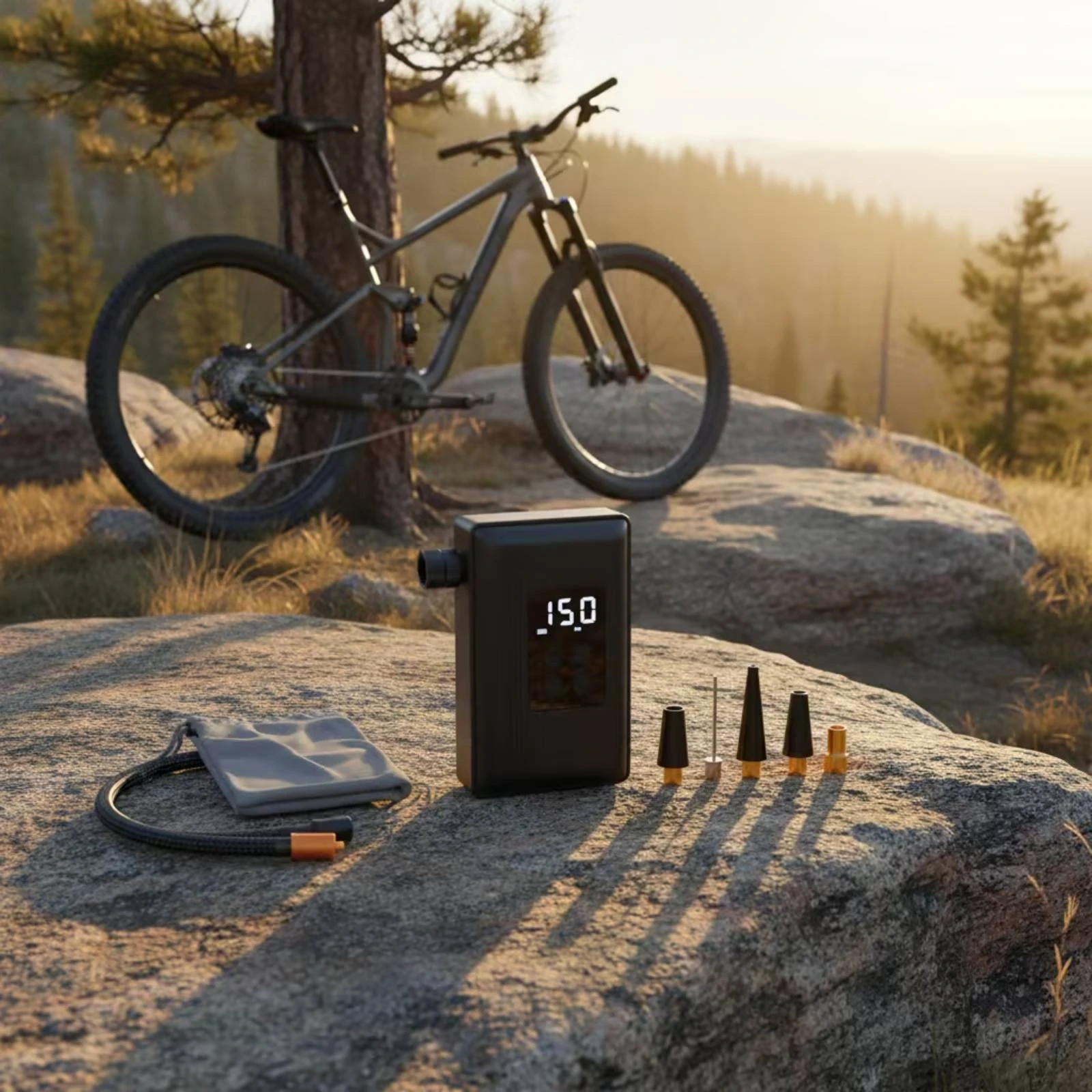 Electric Two-Wheeled Vehicle Pump Handheld Tire Inflator with Pressure Gauge Cordless Tire Inflator Automatic Portable Air