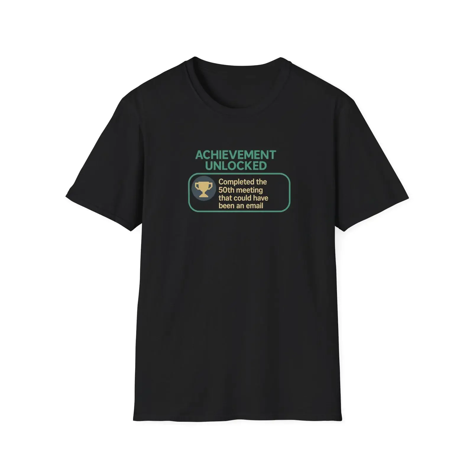 Achievement Unlocked T Shirt Funny Office Humor Motivational vintage Washed Stylish homme fashion Casual Slightly Soft