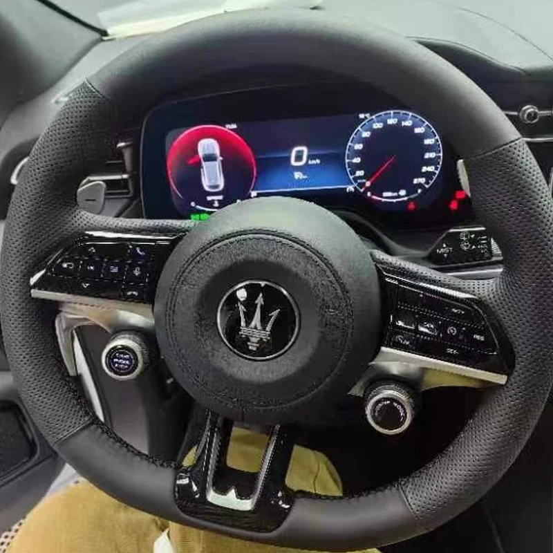 

Для Maserati Ghibli GT Quattroporte Levante Mc20 Alfieri Grancabrio, прошитый вручную замшевый чехол на руль автомобиля из натуральной кожи