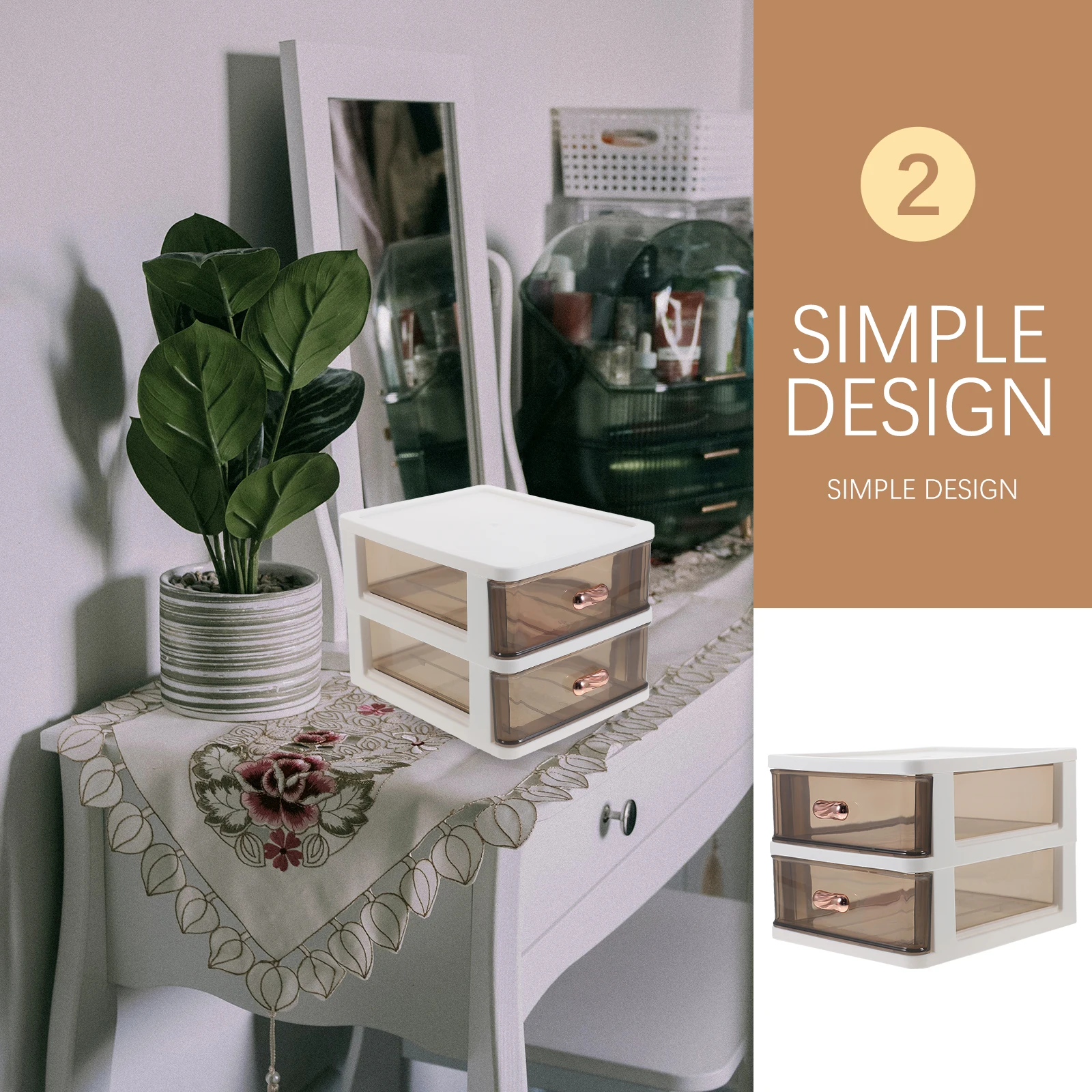 

Storage Box Rack Desk Organization Sundries Organizer Make up Small Drawers Plastic Organizing Tabletop