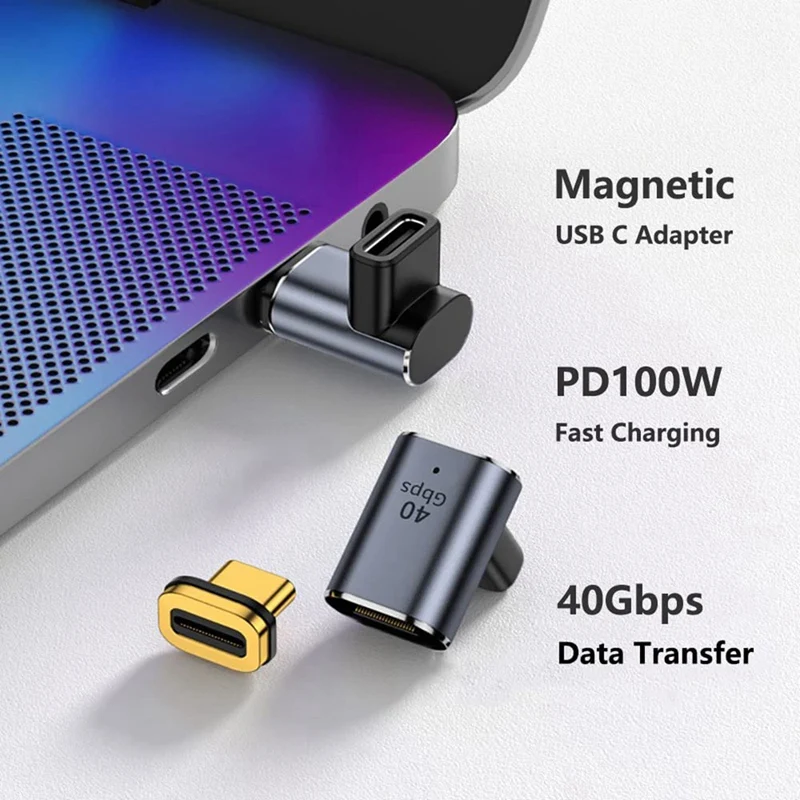 USB C 마그네틱 어댑터 40Gbps 24 핀 USB 어댑터 2 개, 스팀 데크, 갤럭시 용