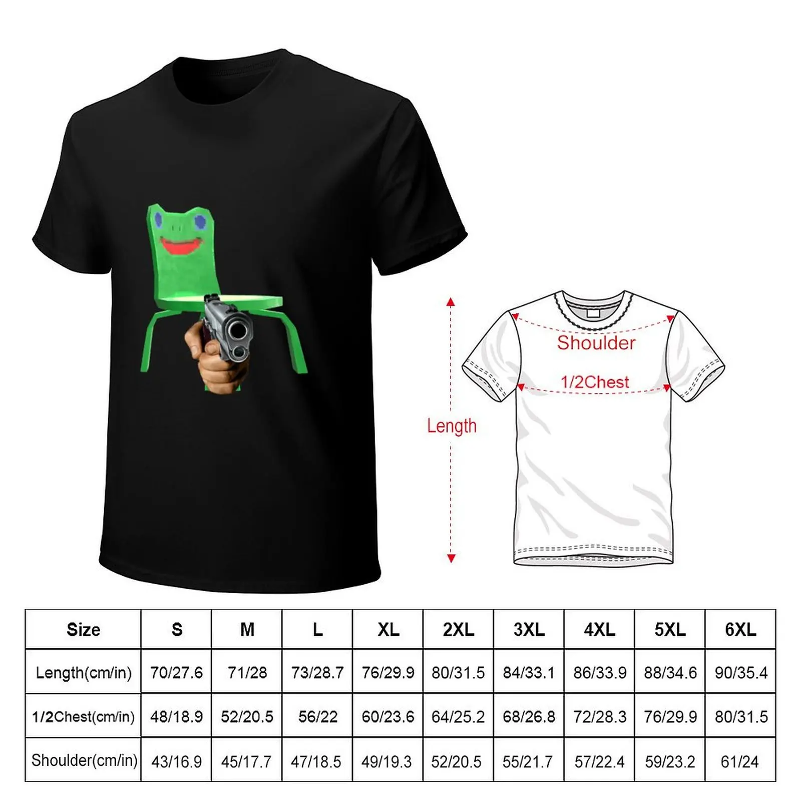 froggy chair gun T-Shirt vintage clothes man clothes hippie clothes Aesthetic clothing graphic tshirt men