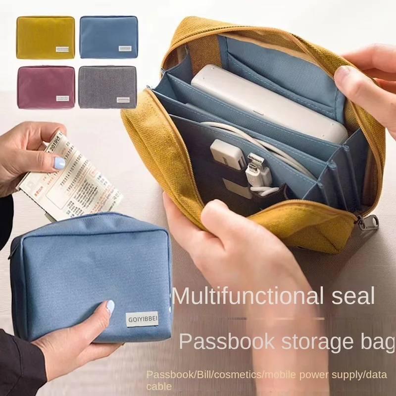 Waterproof Thick Nylon Cloth Storage Bag Cosmetic Bag Charger Storage USB Cable Case Travel  Organizer Bag Makeup Bag