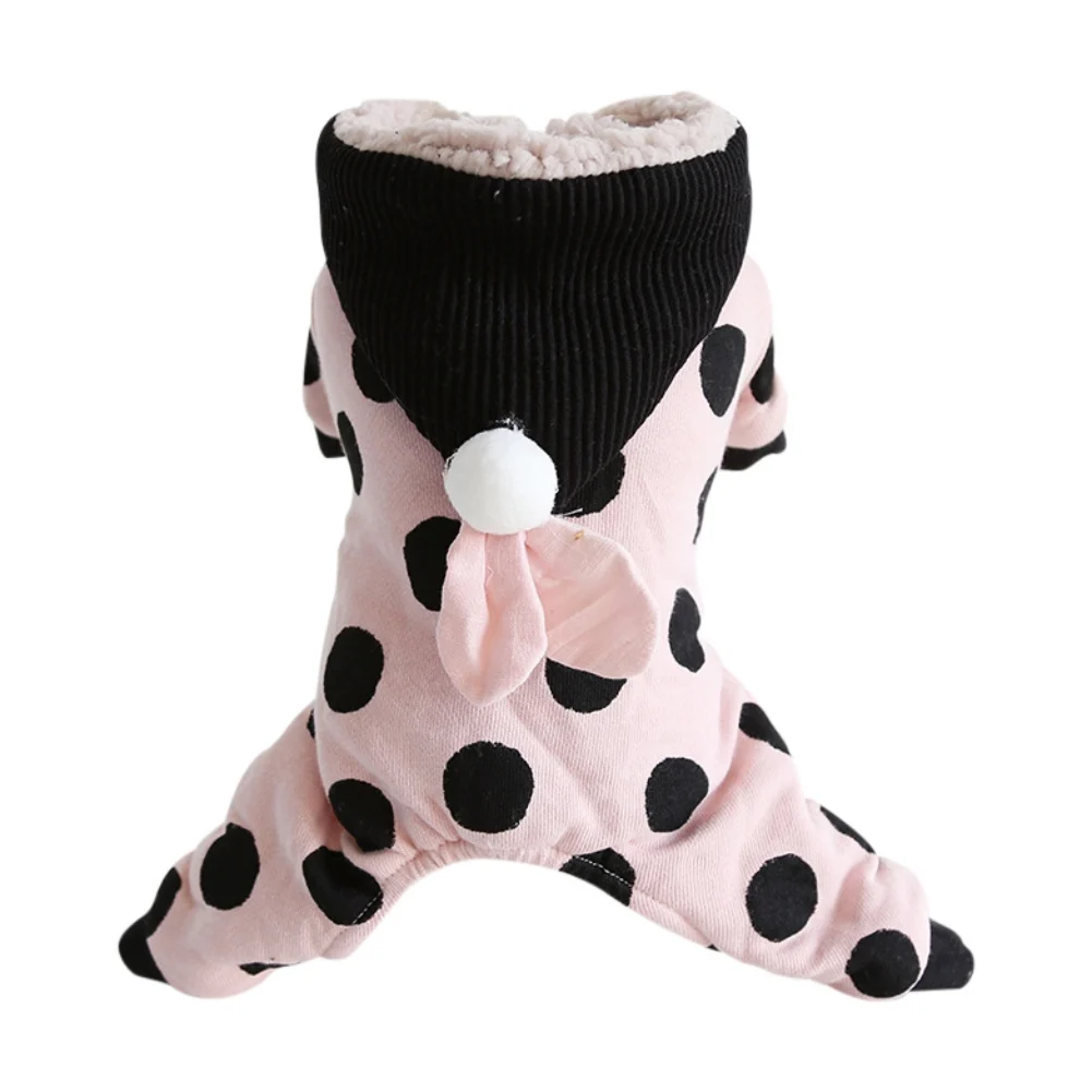 Winter Pet Dog Cat Hoodies Warm Dog Clothes Striped Pajamas Thick Soft Comfortable for Small Medium Dog Cats Pet Supplies