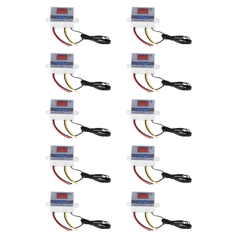 

10X 220V Digital LED Temperature Controller 10A Thermostat Control Switch Probe New