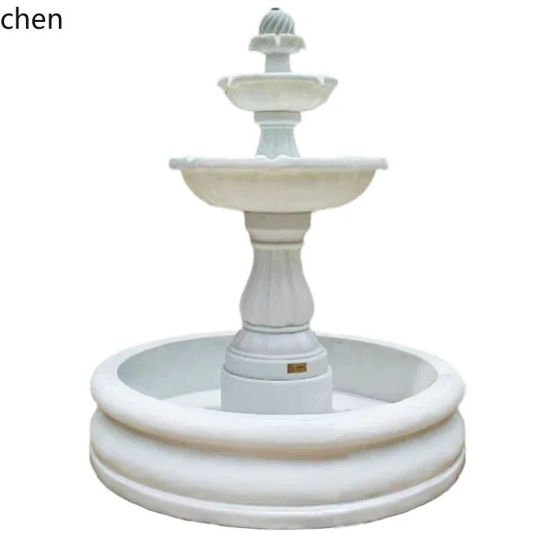 DSAlarge solar water fountain outdoor courtyard landscaping layout, wishing pool circulating water feng shui