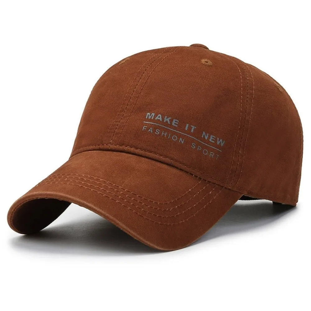 Letter Embroidery Visor Baseball Cap Adjustable Pure Cotton Peaked Cap Snapback Sun Protection Casquette