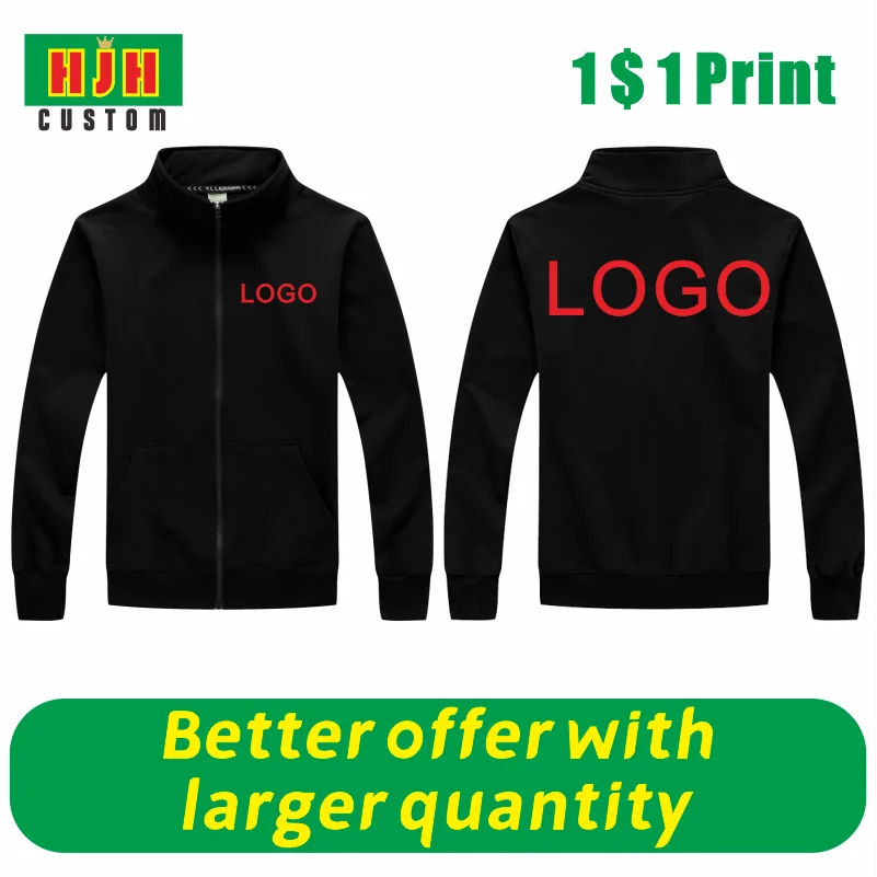 Customized LOGO jacket Men\'s Solid Color Jacket DIY Printed Embroidered Top Outdoor Casual Spring And Autumn New Street Wear