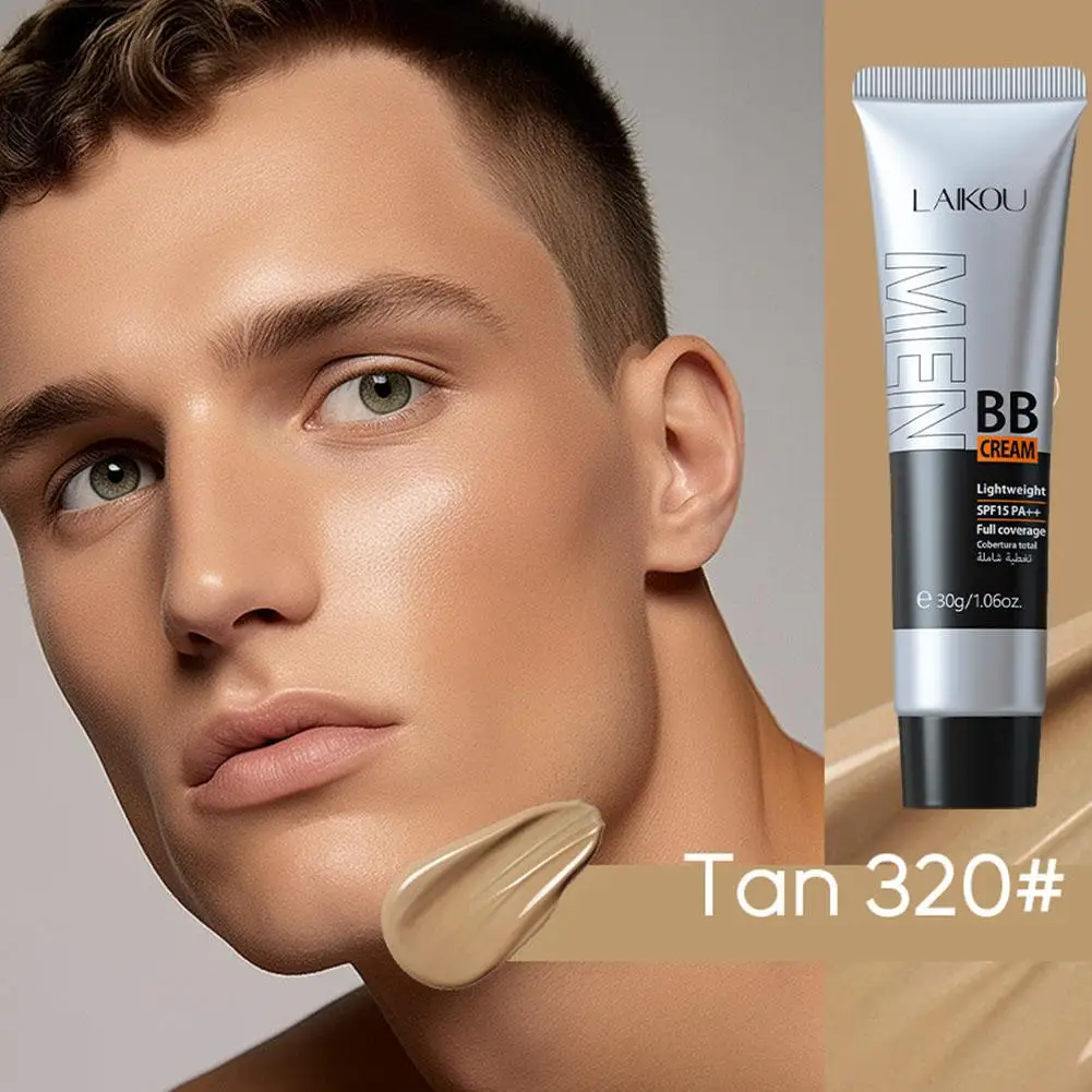 Мужской BB-крем, долговечный водонепроницаемый мужской консилер с полным покрытием, натуральный цвет, подходит для подарков, мужских подарков