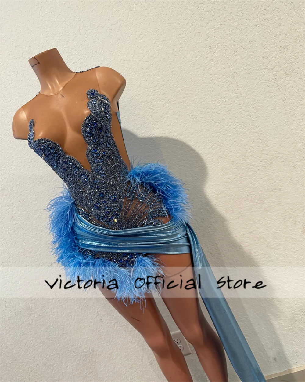 Ice Blue Rhinestone Prom Dresses 2024 Luxury Gown With Train Party Dresses Mermaid Formal Occasion Dresses Sheer Mesh vestidos