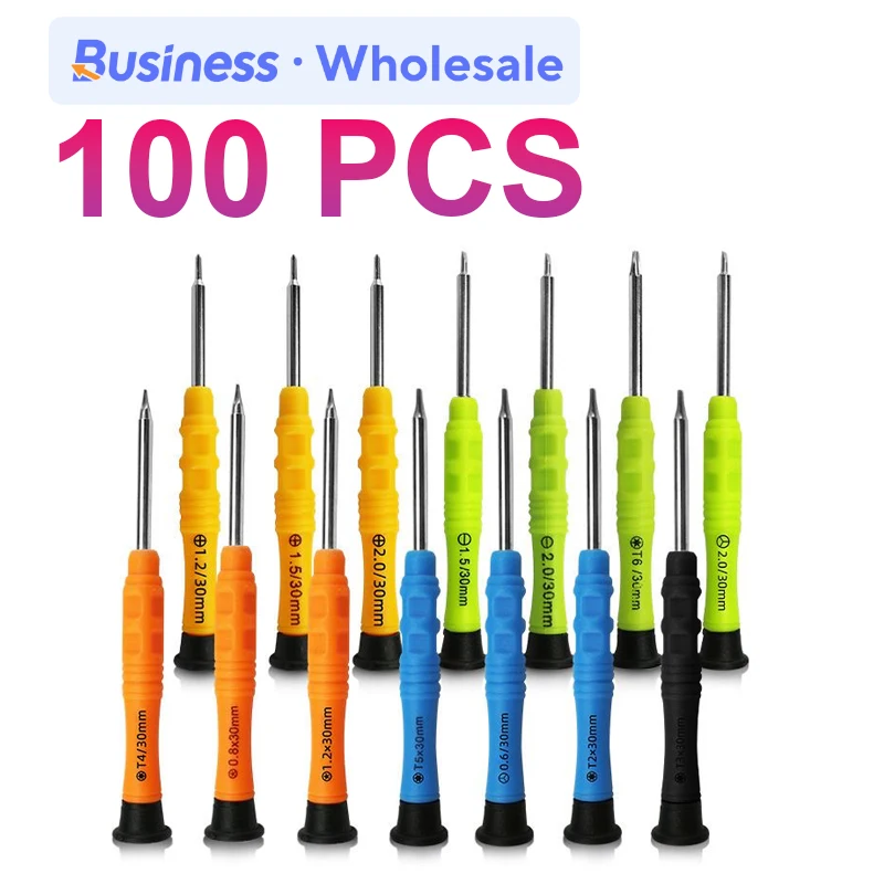

100PCS mobile phone repair kit tool screwdriver, T2 T3 T4 T5 T6 1.5 2.0, suitable for Apple and Android phones repair