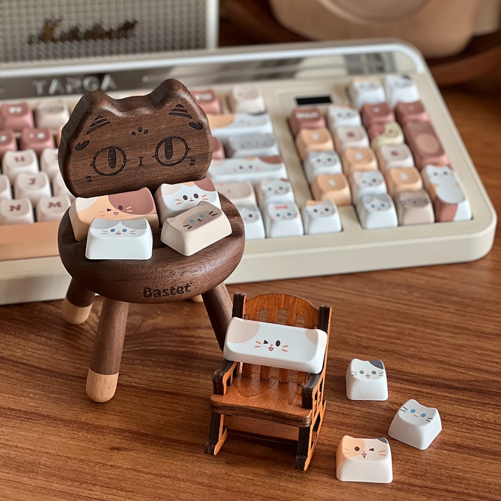 New SOULCAT 01 PBT Mechanical Keycap Special Fashion Cute Cat Set Keycaps for Girls PC Laptop Accessories Gifts Existing