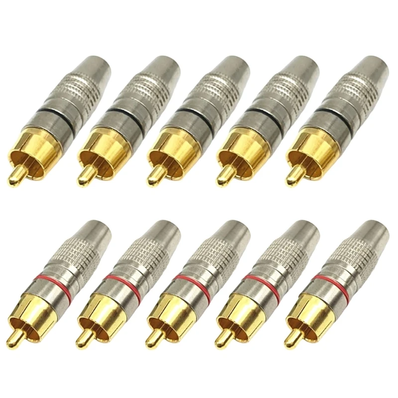 Cable Adapter 5 Red 5 Black Plugs with Anti Interference Design for Clear Sound