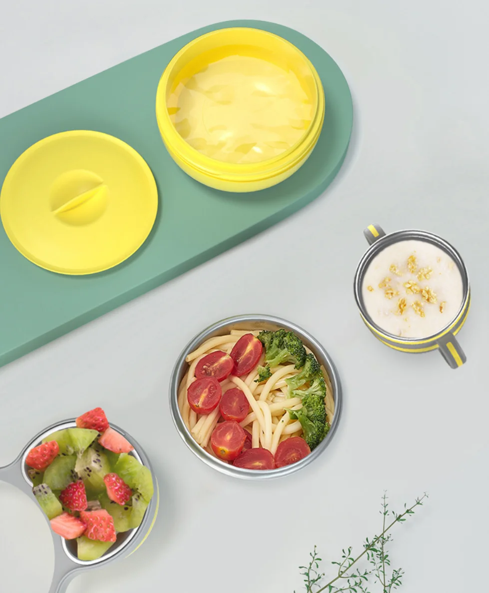 Water Insulation Bowl Set Detachable Suction Cup Children's Complementary Food Feeding Tableware Cup Cute Style