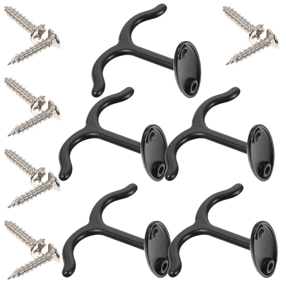 1 Set of Zinc Alloy Hooks Double Prong Closet Ceiling Hooks Multi-use Hanging Hangers for Coat coat hook