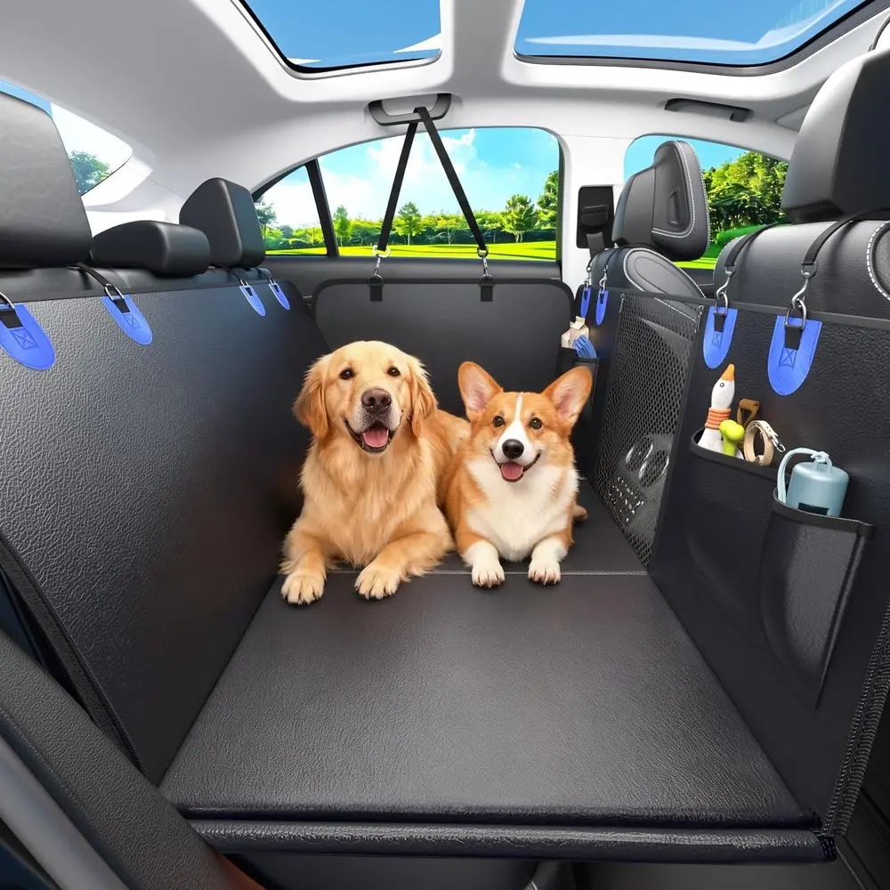 

2-in-1 Heavy-Duty Waterproof Leather Dog Hammock and Car Seat Cover, Non-Slip, Suitable for Large Dogs and Multiple Pets, Ideal
