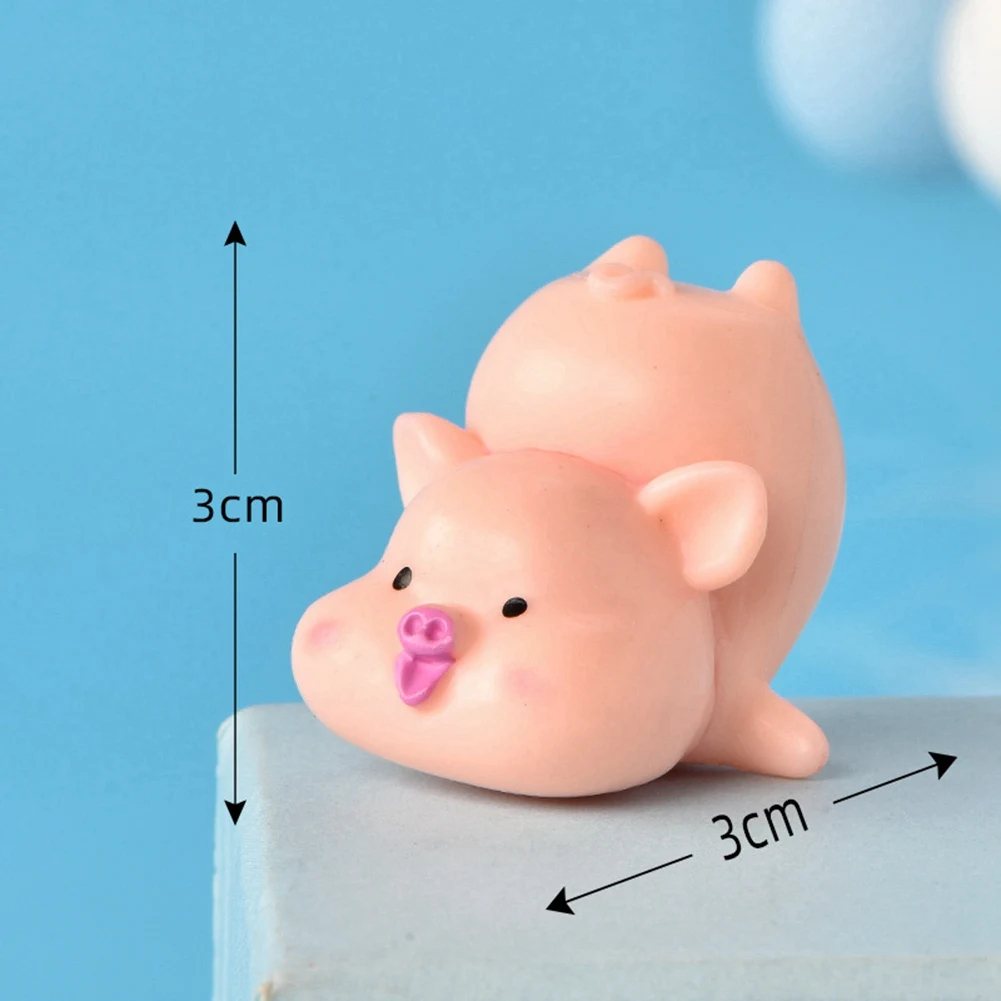 A20M 7Pcs Pig Plastic DIY Home Decoration Figurines Landscape Accessories Fairy Garden Miniatures Room Decor