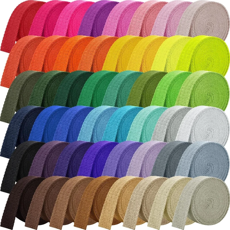 10M 20-50mm Baumwolle Gurtband 1,8-2mm Polyester Leinwand Hundehalsband Band Band Nähen Riemen Taschen Schrägbindung DIY Zubehör