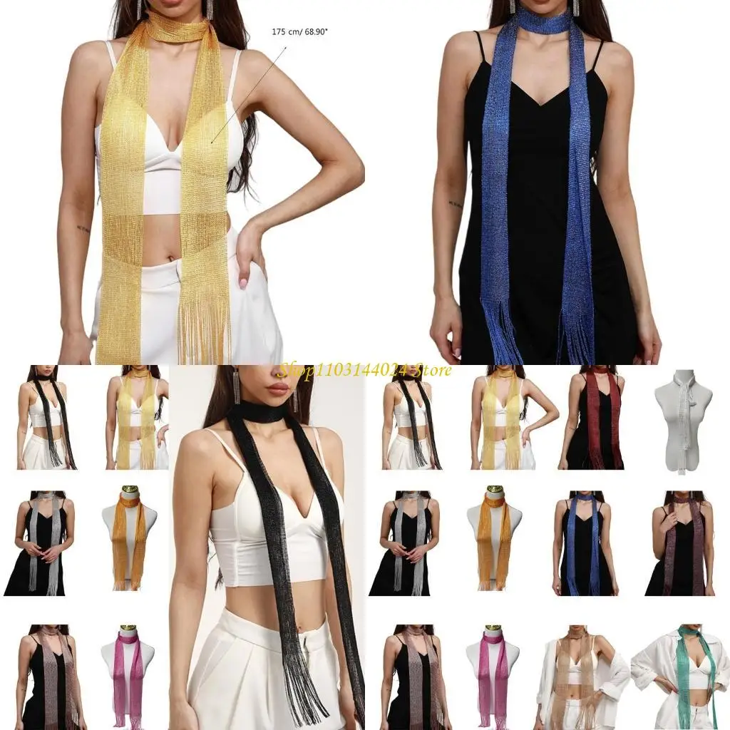 

N5ke Женщина кружевные кисточки шарф для выпускных вечеринок церковь маскарады путешествовать по тонкому шарфу с кисточками для