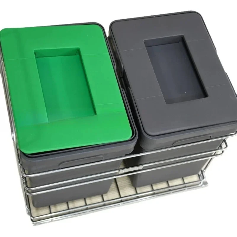 trash can in , pull basket, organize and store in cinet