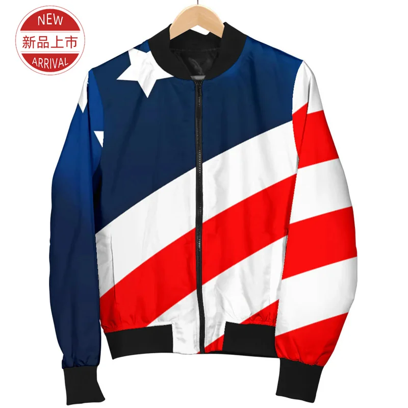 AMERICAN FLAG 3D Printing Jacket American Coat Of Arms Graphic Jackets Women Fashion Cool Streetwear Lapel Clothes Mens Clothing