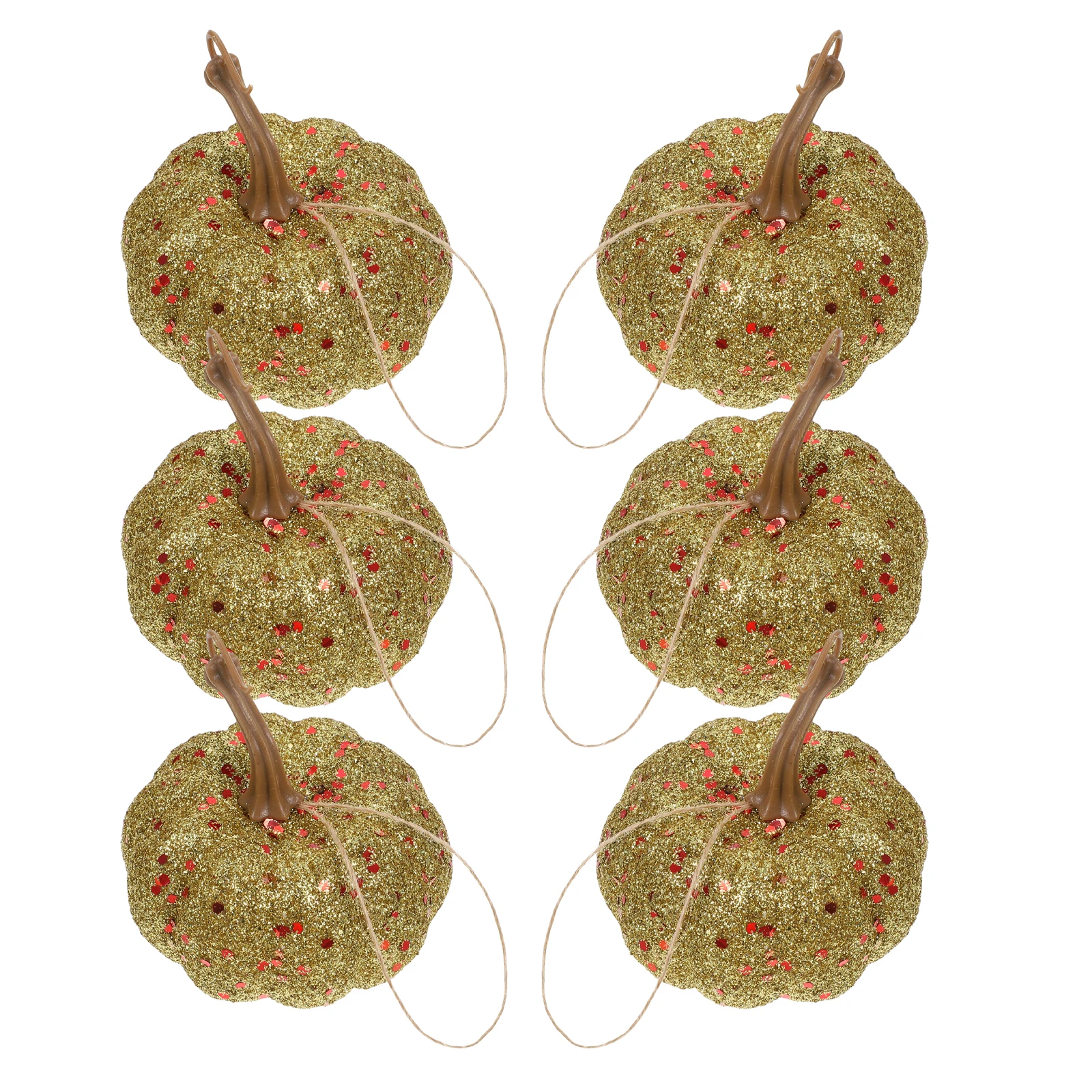 

6pcs Artificial Glitter Foam Pumpkins For Halloween Party Decor Fall Centerpiece Harvest Shining Pumpkin Ornaments