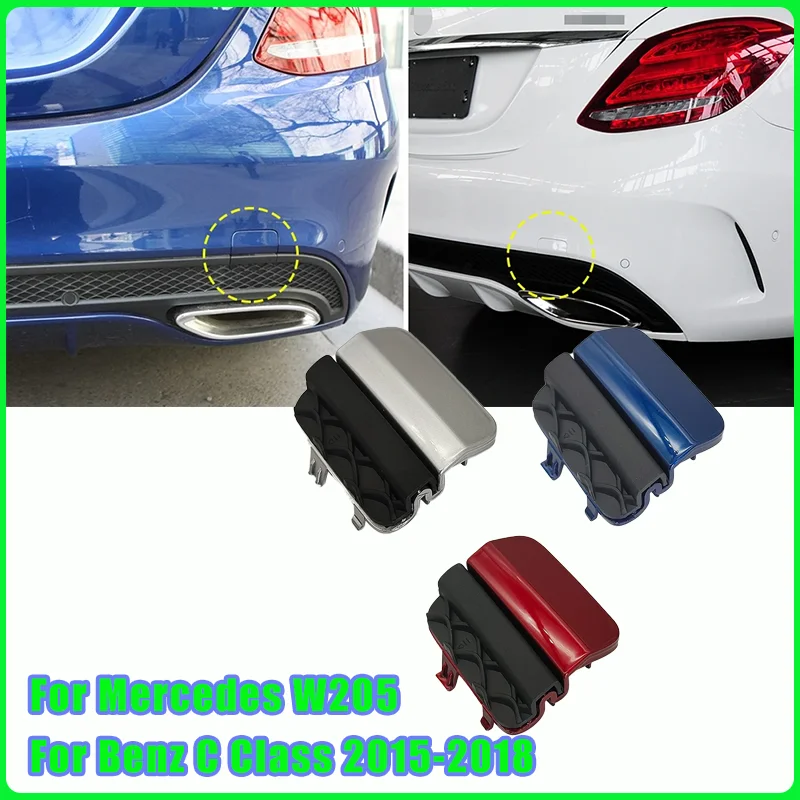 Auto Hinten Stoßstange Abschlepphaken Abdeckung Kappe Schwarz Weiß Für Mercedes W205 Für Benz C Klasse 2015-2018 C180 C200 C220 C250 C300 2058850256