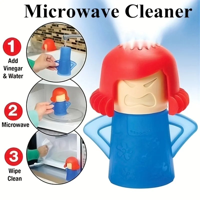 Angry Mama Oven Steam Microwave Cleaner Easily Remover Oil Dirt Fridge Deodorizer For Kitchen Cleaning Tool Useful Household