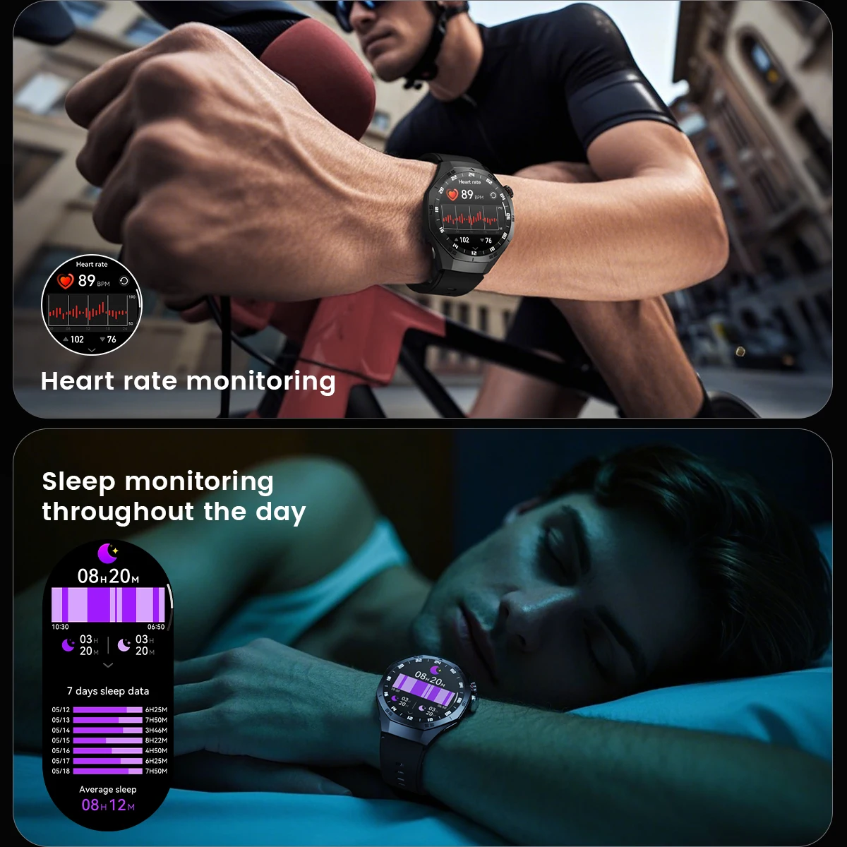 GT 5 Pro Series Sapphire AMOLED Screen GPS Smart Watch Classic Men IP68 Waterproof BT Call Fitness Smart Bracelet Global version