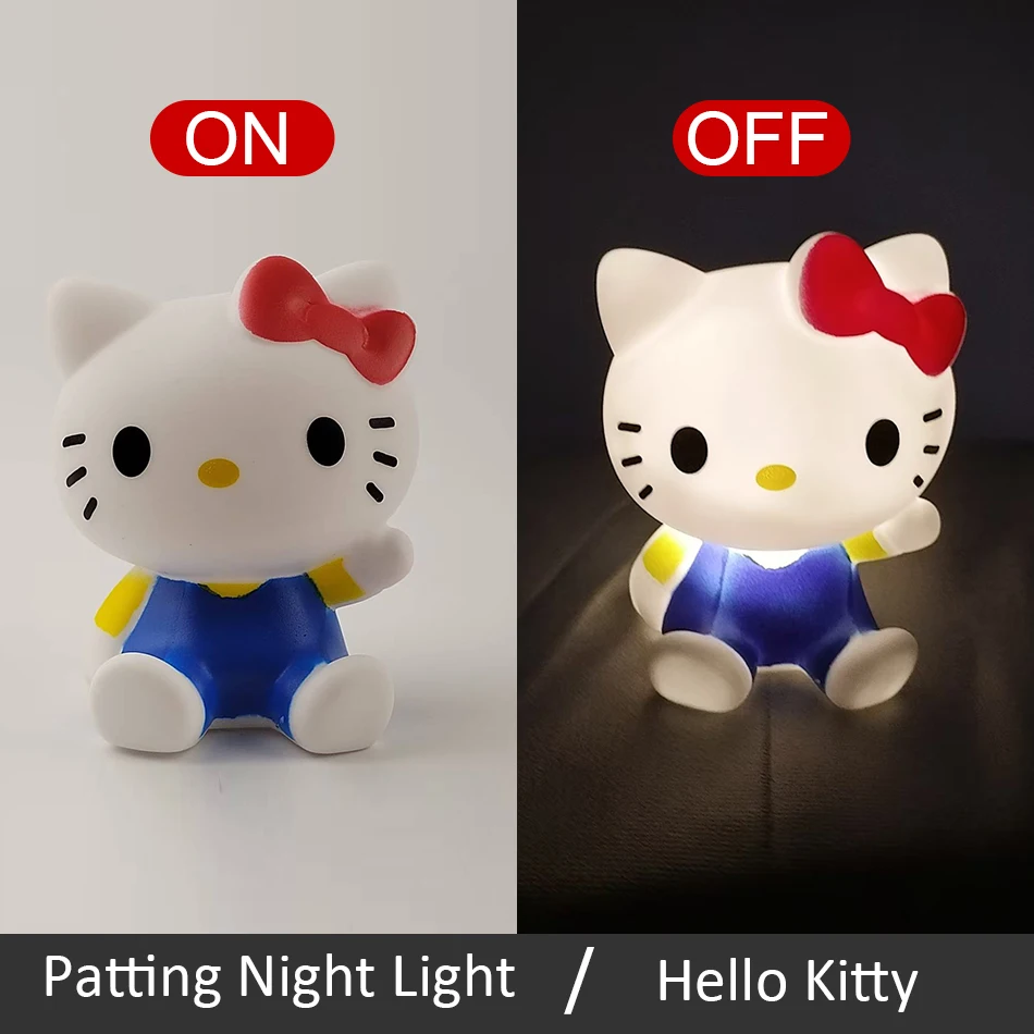 جديد Kawaii Sanrios ضوء الليل المينا سحابة الكرتون غرزة Kuromi Cinnamoroll Pochacco مصباح طاولة صغير تضيء الديكور