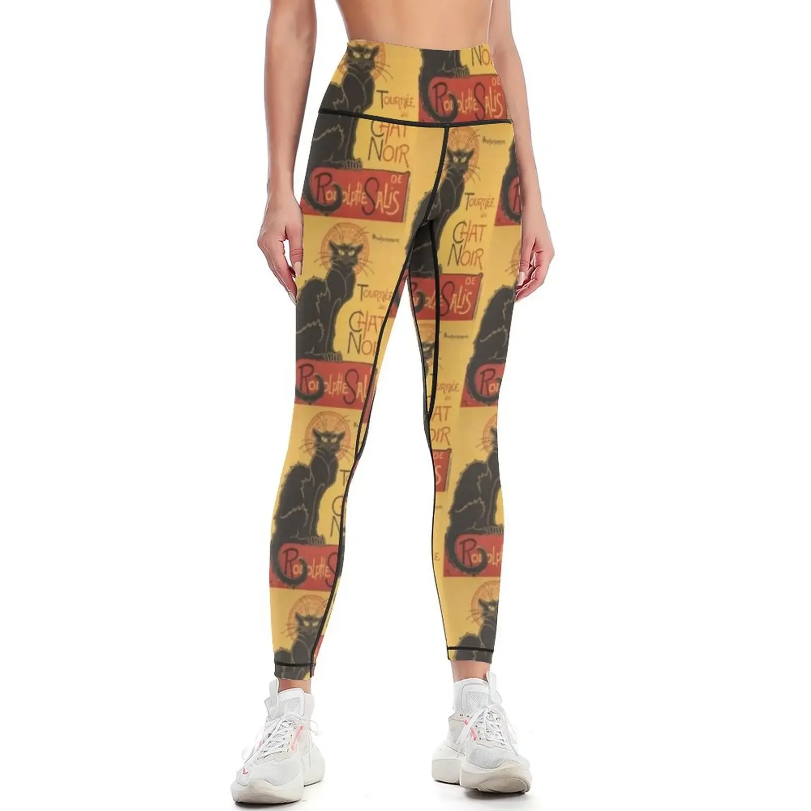 

Soon, the Black Cat Tour by Rodolphe Salis Leggings gym clothing Legging sexy woman Golf wear Womens Leggings