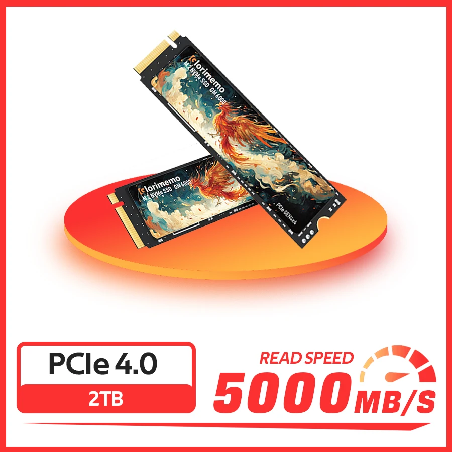 Glorimemo PCIe 4.0 M.2 NVMe SSD PS5 2TB Game 5000MB/S Internal Solid State Drive M Key  2280 SSD Hard Disk Drive for PS5 Desktop